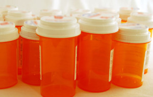 Prescription bottles used to store medicine